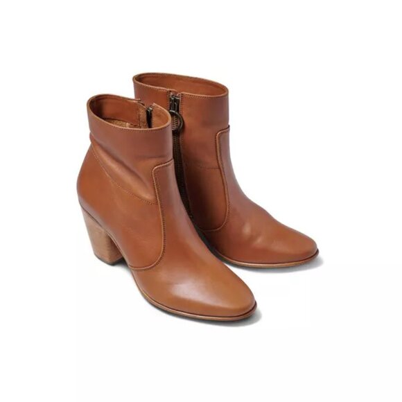 NEW BEEK Made In Mexico Leather Catbird Booties in Cognac for women 825 13j8 - Picture 4 of 8